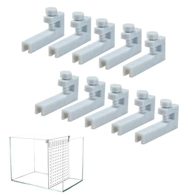 XIFOWE 10Pcs Aquarium Divider Retainer, Reliable Fixed Aquarium Divider Accessories, Partition Panel Fixing Fittings, Plastic Isolation Stand for Fish Tanks, Simple Installation & Easy Disassembly - Image 1