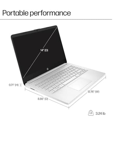 HP Student Business Laptop Computer - w/Microsoft Office Lifetime & External DVD Drive • 16GB RAM • 128GB UFS & 256GB Extend Micro SD • Intel 4-Core Processor • HD Display • Win11 Pro(Silver) - Image 6