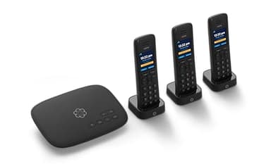 Ooma Telo VoIP with 3 HD3 Handsets Complete Home Phone System for Unlimited Nationwide Calling, Mobile App Access, and Robocall Blocking Affordable Landline Replacement - Image 1