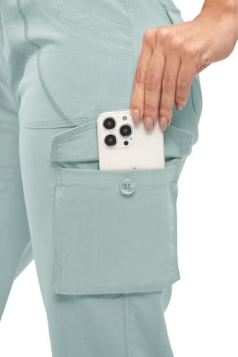 TBMPOY Womens Cargo Capris Hiking Lightweight Pants 6 Pockets Quick Dry Casual Outdoor Trip Loose Shorts Cropped Cotton Blue L - Image 5