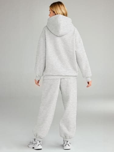 AUTOMET Sweatsuits Women 2 Piece Outfit Lounge Two Piece Sets Fall Fashion 2025 Tracksuits Oversized Sweatshirt and Sweatpants Casual Teen Girls Clothing Grey M - Image 3