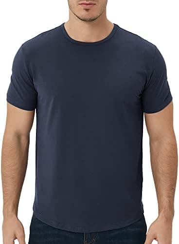 netdraw Men's Ultra-Soft Bamboo Viscose T-Shirt, Curved Hem Lightweight Cooling Cotton Blend Casual Tee - Image 3