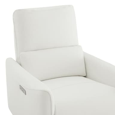 CHITA Power Recliner Chair Swivel Glider, FSC Certified Upholstered Faux Leather Living Room Nursery Reclining Sofa Chair with Lumbar Support, White - Image 9