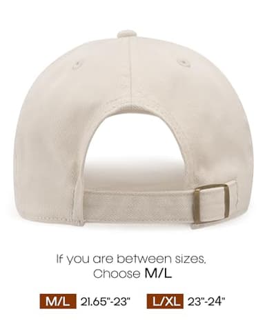 FURTALK Unisex Vintage Washed Unstructured Baseball Cap Washed Cotton Adjustable Dad Hat Beige - Image 3