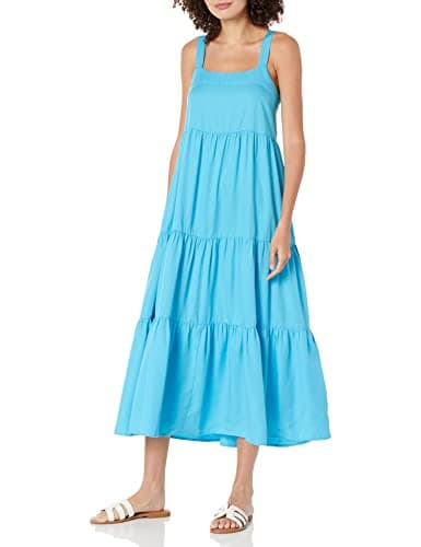 The Drop Women's Britt Tiered Maxi Tent Dress, Ocean Blue, XXL, Plus Size - Image 1