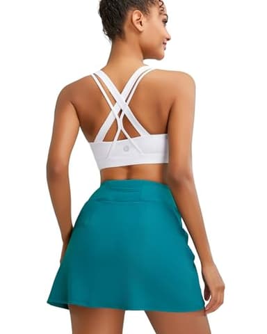 RUNNING GIRL Sports Bras for Women, Criss-Cross Back Padded Strappy Sports Bras Medium Support Yoga Bra with Removable Cups(2919 White M) - Image 3