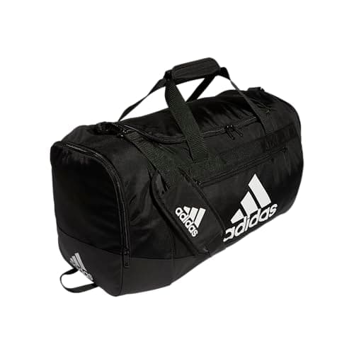 adidas Unisex Defender 4.0 Gym Duffel Bag for Men and Women, Black/White, Medium (66L) - Image 1