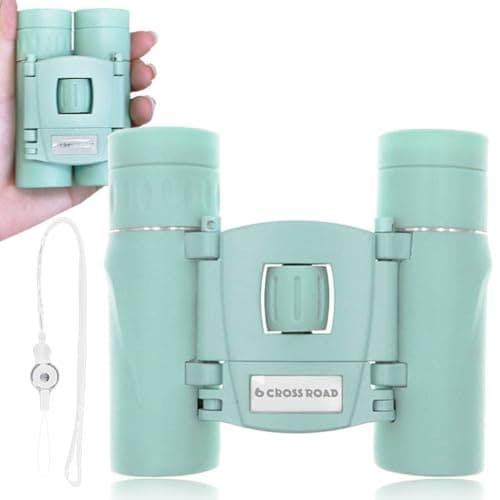 CROSSROAD 10x Binoculars for Adults and Children, Mini Pocket Binoculars, Waterproof Compact Binoculars for Bird Watching, Hunting, Concerts, Theater, Opera, Travel, Japan Quality (Mint Green) - Image 1