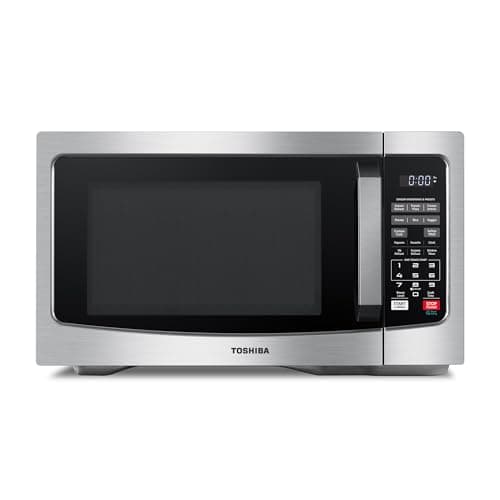 TOSHIBA EM131A5C-SS Countertop Microwave Ovens 1.2 Cu Ft with 12.4" Removable Turntable Smart Humidity Sensor, 12 Auto Menus Mute Function ECO Mode Easy Clean Interior, 1000W, Silver - Image 1