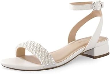 Ankis Black Nude White Red Women Sandals Comfortable Walking Strappy Open Toe Sandals for Women Dressy Summer 1 Inch Low block Heel Flat Adjustable Ankle Strap Wide Available Shoes 2025 - Image 2