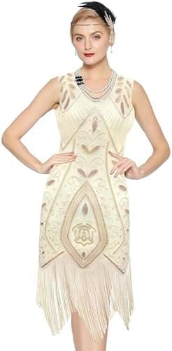 Metme Women’s 1920s Flapper Dress Roaring 20s Sequins Beaded Fringe Great Gatsby Dress for Party - Image 3