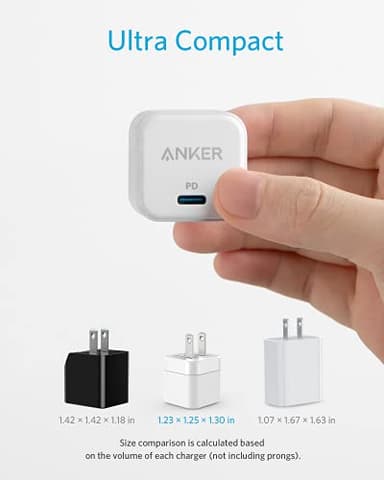 Anker USB C Charger with Foldable Plug, 20W USB C Charger Block for iPhone 17/16 / 15 and More Series, Galaxy, Pixel, iPad (3 Pack, Cable Not Included) - Image 5