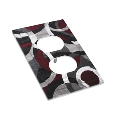 Xuejiaku Outlet Covers Red Grey Modern Geometry Abstract Circle 1 Gang Duplex Light Switch Cover Plate Decorative Wall Plates Electrical Switchplate Receptacle Cover for Bathroom Bedroom Home Decor - Image 3
