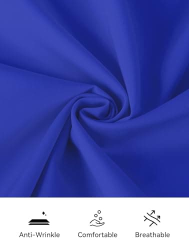 Womens Button Down Shirts Long Sleeve Regular Fit Basic Simple Stretch Work Blouse Royal Blue M - Image 4