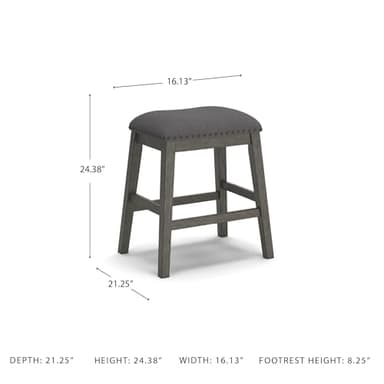 Signature Design by Ashley Caitbrook Rustic 24.4" Counter Height Upholstered Barstool, 2 Count, Gray - Image 3