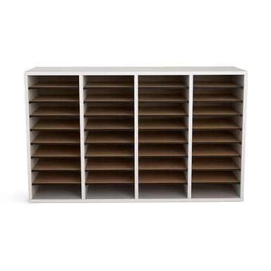 Safco Wooden Paper and Mail Organizer for Home Office and Classroom, Adjustable Shelves and Stackable - Image 2