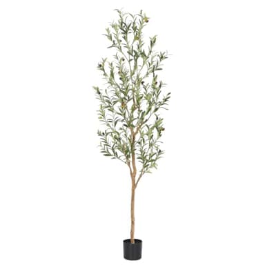 Bellacat Faux Olive Tree 6ft，Olive Trees Artificial Indoor with Natural Wood Trunk and Realistic Leaves and Fruits. 6 Feet(72in) Fake Olive Tree for Home House Office Décor. - Image 1