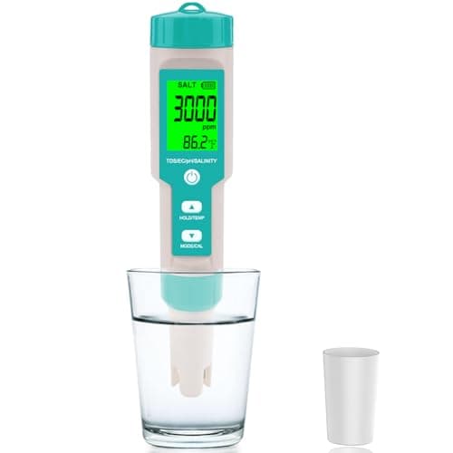 Aquarium Salt Tester -Pool Salt Tester, Versatile 5 in1 Salinity, PH, TDS, EC, and Temperature Meter, Digital Salinity Tester for Saltwater Aquarium, Accurate Salinity Meter,Green - Image 1