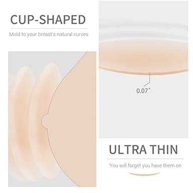 VOCH GALA Nipple Covers for Women-Seamless and Sheer Adhesive Silicone Nipple Pasties for Women Reusable, Sticky Breast Petals Crème - Image 4