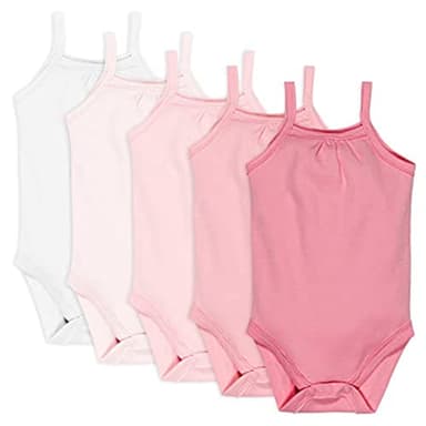 HonestBaby Cami Bodysuits One-piece 100% Organic Cotton for Baby Girls, Pink Ombre, 24 Months - Image 1