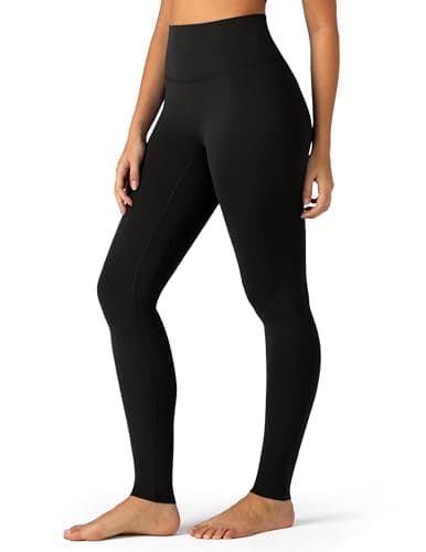 Colorfulkoala Dreamlux No Front Seam Leggings for Women 28" Inseam, High Waisted Buttery Soft Full Length Yoga Pants (XXL, Black) - Image 1