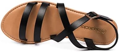 Women's Ankle Strap Flat Sandals Open Toe Breathable Summer Fisherman Sandals Adjustable Buckle Crossed Strappy Two Band Comfy Casual Gladiator Sandal - Image 5
