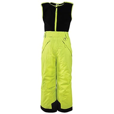 Hudson Baby Unisex Snow Bib Overalls with Fleece Top, Lime, X-Large - Image 1