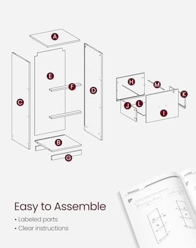 VASAGLE 3 Drawer File Cabinet, File Cabinet with Lock, Printer Stand, Office Filing Cabinet Organizer, for A4 and Letter Size Files, Ink Black UOFC055B16 - Image 8