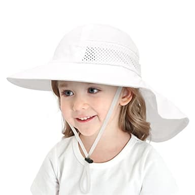 Baby Sun Protection Hat for Infant Toddlers Boys Girls UPF 50+ Sunhat for Outdoor Beach Swim (US, Age, 3 Months, 24 Months, White) - Image 4