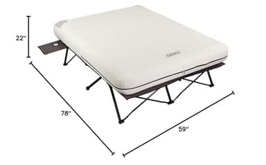 Coleman Queen-Size Airbed Cot Combination, Folding Air Mattress with Steel Frame & Side Table, Battery Pump Included, Great for Camping, Lounging, Elevated Sleeping, Guests, & More - Image 6