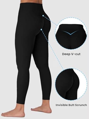 Sunzel Sunzfly Invisible Butt Scrunch Workout Leggings for Women, Butt Lifting High Waisted Gym Yoga Pants with Tummy Control 25" Black Small - Image 2