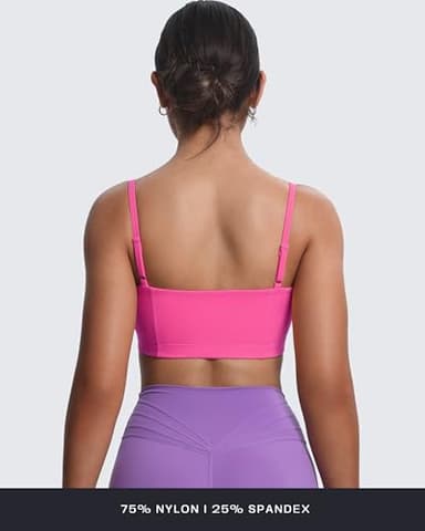 Aoxjox Women's Workout Bandeau Bras Training Fitness Running Yoga Crop Tank (Azalea Pink, XX-Large) - Image 3