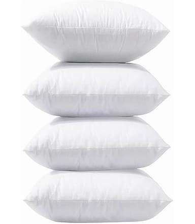 LANE LINEN 4 Pack 18x18 White Throw Pillow Inserts for Decorative Pillow Covers, Couch Pillows for Living Room, Fluffy Pillows for Bed - Image 1