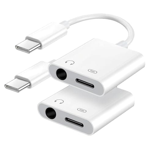 Seulliya USB C to 3.5mm Headphone Jack and Charger Adapter, 2-in-1 Audio & Fast Charging Splitter for Apple iPhone 17/16/15/Pro/Pro Max, iPad, Samsung, Pixel, and More 2Pack - Image 1
