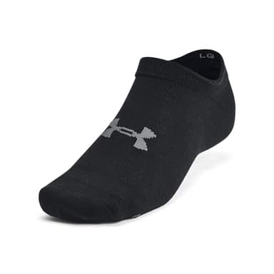 Under Armour Unisex-Adult Essential No Show Socks 6 Pack, (001) Black/Black/Castlerock, Large - Image 1