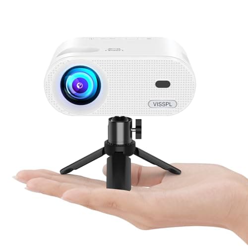 Mini Projector, VISSPL Full HD 1080P Video Projector, Portable Outdoor Projector with Tripod, Kids Gift, Home Theater Movie Phone Projector Compatible with Android/iOS/Windows/TV Stick/HDMI/USB - Image 1