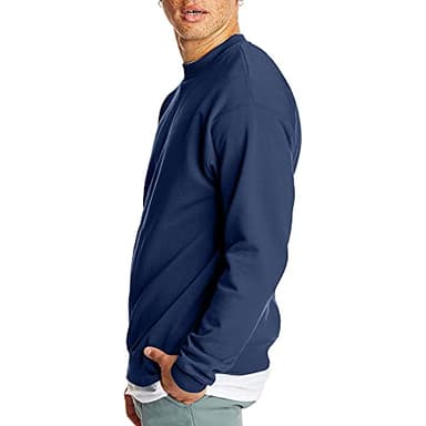 Hanes Men's EcoSmart Sweatshirt, Navy, 4XL - Image 4