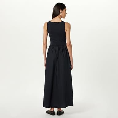 The Drop Women's Dia Mixed Fabric Midi Tank Dress Black, XXL, Plus Size - Image 2