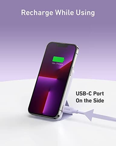 Anker 622 Magnetic Battery (MagGo), 5,000mAh Foldable Magnetic Wireless Portable Charger with Stand and USB-C Port (On The Side), Magsafe-Compatible for iPhone 16/15/14/13 Series - Image 6