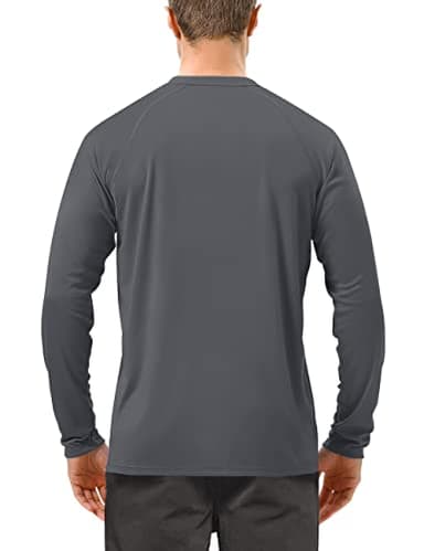 Roadbox Mens UPF 50+ UV Sun Protection Shirts Outdoor Long Sleeve SPF Diving Rash Guard for Fishing Hiking Swimming Dark Gray - Image 2