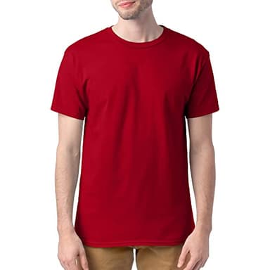 Hanes Mens Essentials Pack, Crewneck Cotton T-shirts For Men, 4 Or 6 Available Fashion-t-shirts, Deep Red - 4 Pack, Large US - Image 2