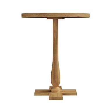 Lavish Home Side Table - Mango Wood Pedestal Table with White Distressing for Couch, Loveseat, Entryway, or Bed - Farmhouse Living Room Furniture - Image 5