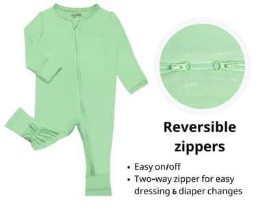 GUISBY Rayon Footless Pajamas with Mittens, Baby Girls Boys Long Sleeve Snug Fits Sleepers 3-Pack 3-6 Months - Image 2