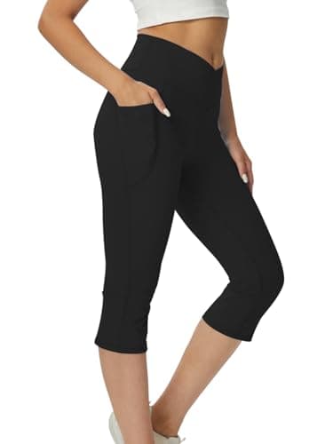 Cicendy Flare Yoga Pants with Pockets for Women,High Waisted V Crossover Bootcut Yoga Leggings Stretchy Casual Workout Pants - Image 1