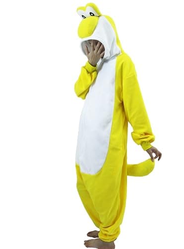 Adult Unisex Pink Yoshi Kigurumi Onesie Suit Halloween Christmas Anime Pajamas Green Yoshi Cosplay Costumes Disfraz Couple (US, Alpha, Small, Regular, Regular, Yellow) - Image 5