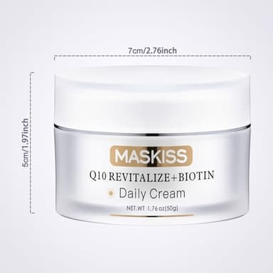 Maskiss Firming Neck Cream & Anti-Wrinkle Face Cream with Coenzyme Q10, Unscented Skin Firming Neck Cream, Anti Aging Facial Moisturizer for Sensitive Skin, 1.76 Oz Jar - Image 9