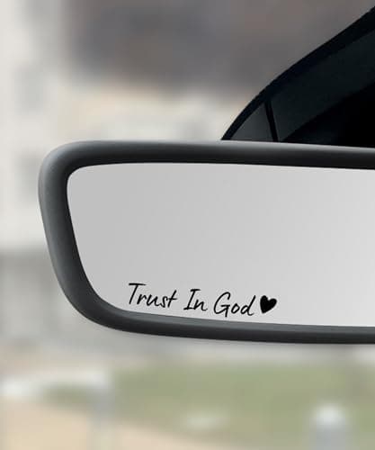 SCUARI 4PCS Car Stickers,Cars Decals,Car Accessories Trust in God Rearview Mirror Sticker,Auto Stickers and Decals,Auto Decals for Women,Trust in God Mirror Decoration,Fits Most Vehicles (Black) - Image 1