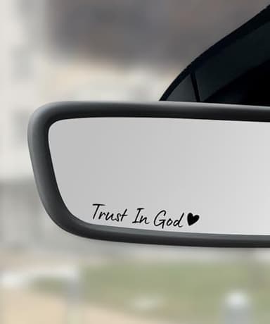SCUARI 4PCS Car Stickers,Cars Decals,Car Accessories Trust in God Rearview Mirror Sticker,Auto Stickers and Decals,Auto Decals for Women,Trust in God Mirror Decoration,Fits Most Vehicles (Black) - Image 1