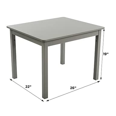 Humble Crew Kids Wooden Table and 4 Chairs Set, Grey/Blue/Green/Yellow - Kids Table and Chair Set for Toddlers and Children for Arts, Crafts, and Snack Time - Sturdy, Durable Toddler Activity Table - Image 3