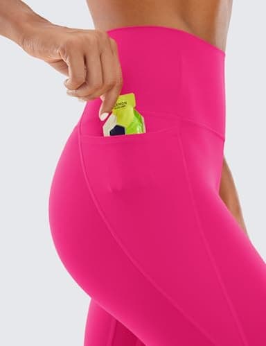 CRZ YOGA Womens Butterluxe Workout Leggings 25 Inches - High Waisted Gym Yoga Pants with Pockets Buttery Soft Granita Pink Small - Image 3